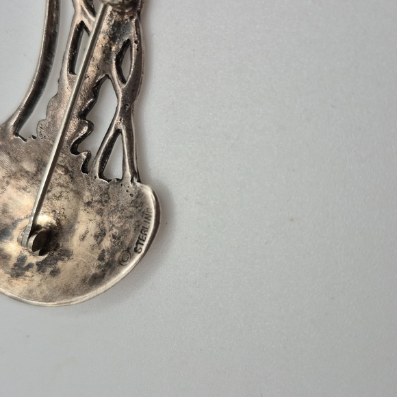 Sterling Silver Jellyfish Brooch Pin - Picture 4 of 4